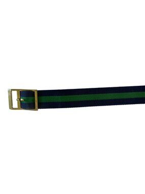 Vintage Striped Perlon Unused Single Pass Field Watch Band 1960s-70s Blue, Green